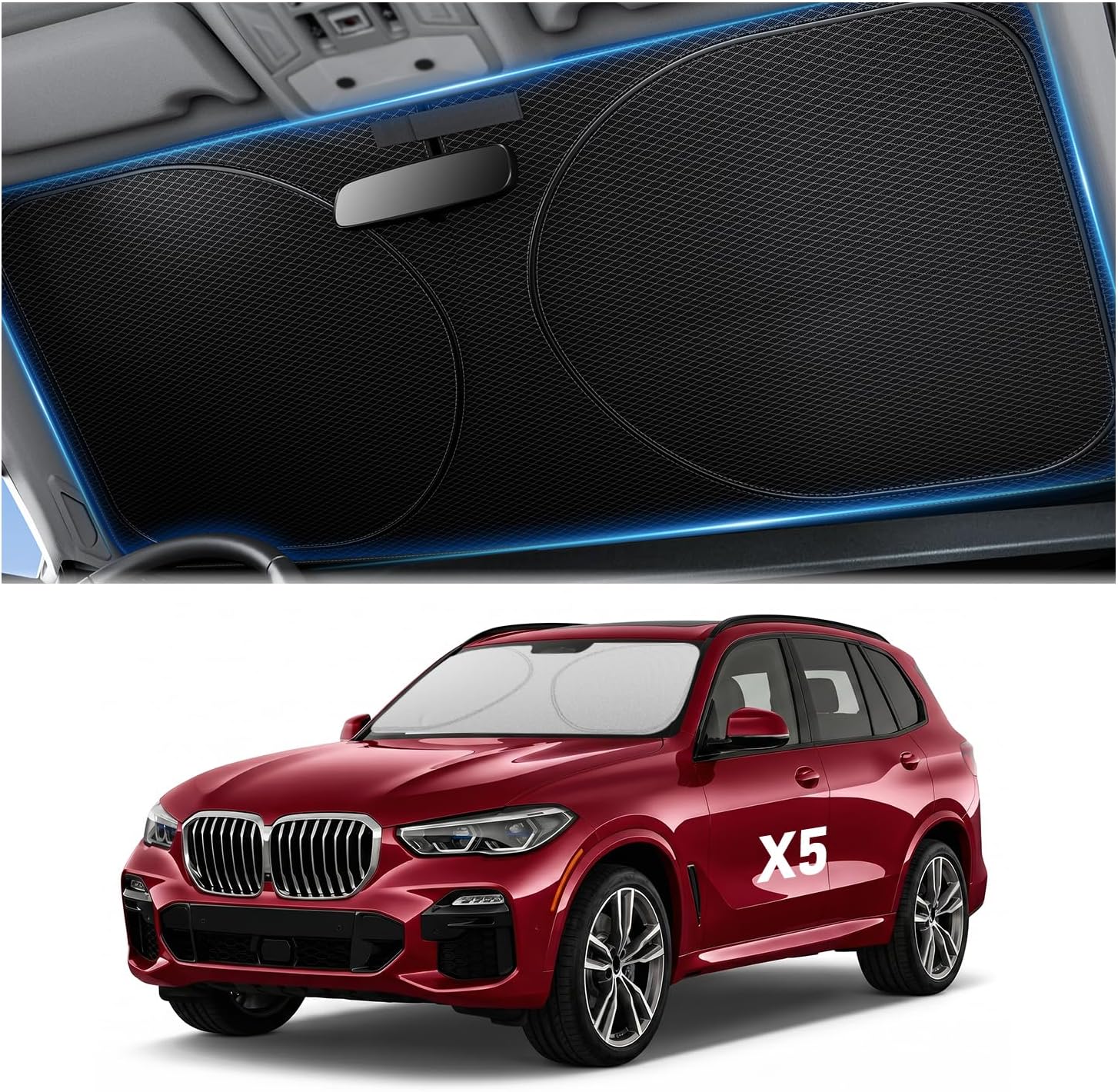 Zanch Windshield Sunshade for BMW X5 – 7-Layer UV & Heat Blocking