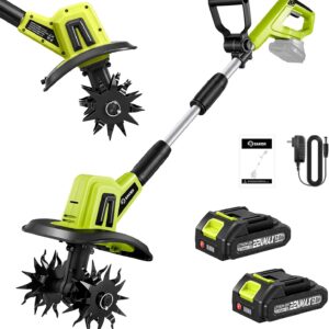 Saker 22V Cordless Garden Tiller, 9in Tilling Width