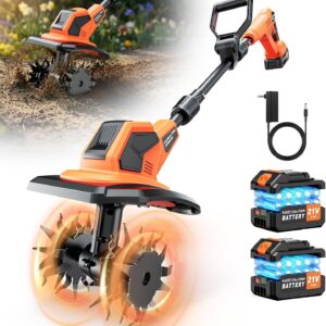 Reffmov 21V Cordless Tiller Cultivator