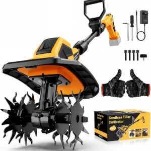 400RPM Cordless Tiller for DeWalt 20V Battery