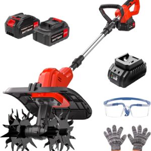 POGGT 21V Cordless Tiller w/ 2 Batteries