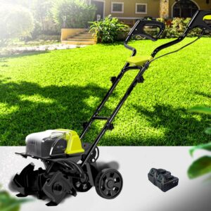 Acivirdde Cordless Electric Garden Tiller, 60 Min Runtime
