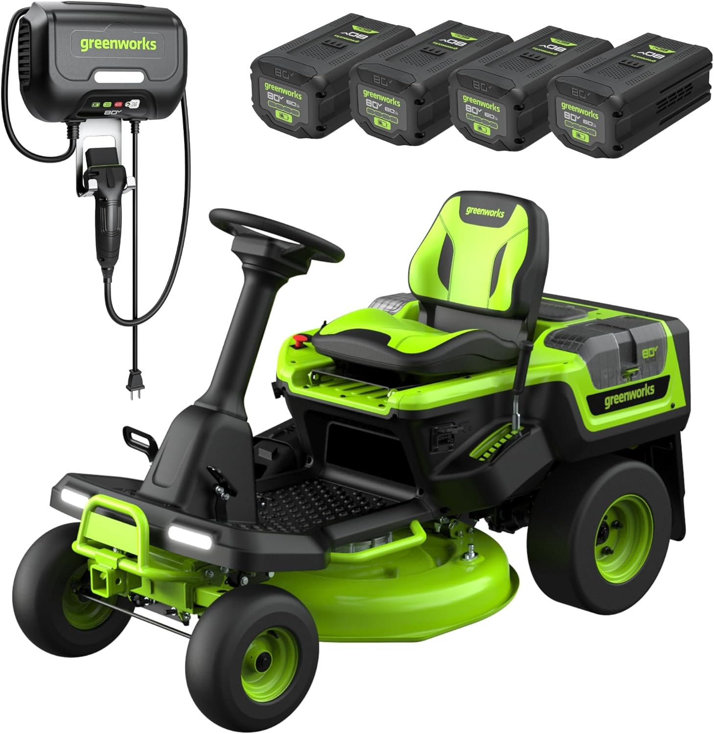 Greenworks 80V 30in Cordless Riding Lawn Tractor Kit