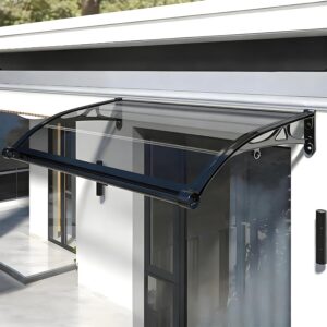 Gray Door Awning 24x24in, Polycarbonate, Weatherproof