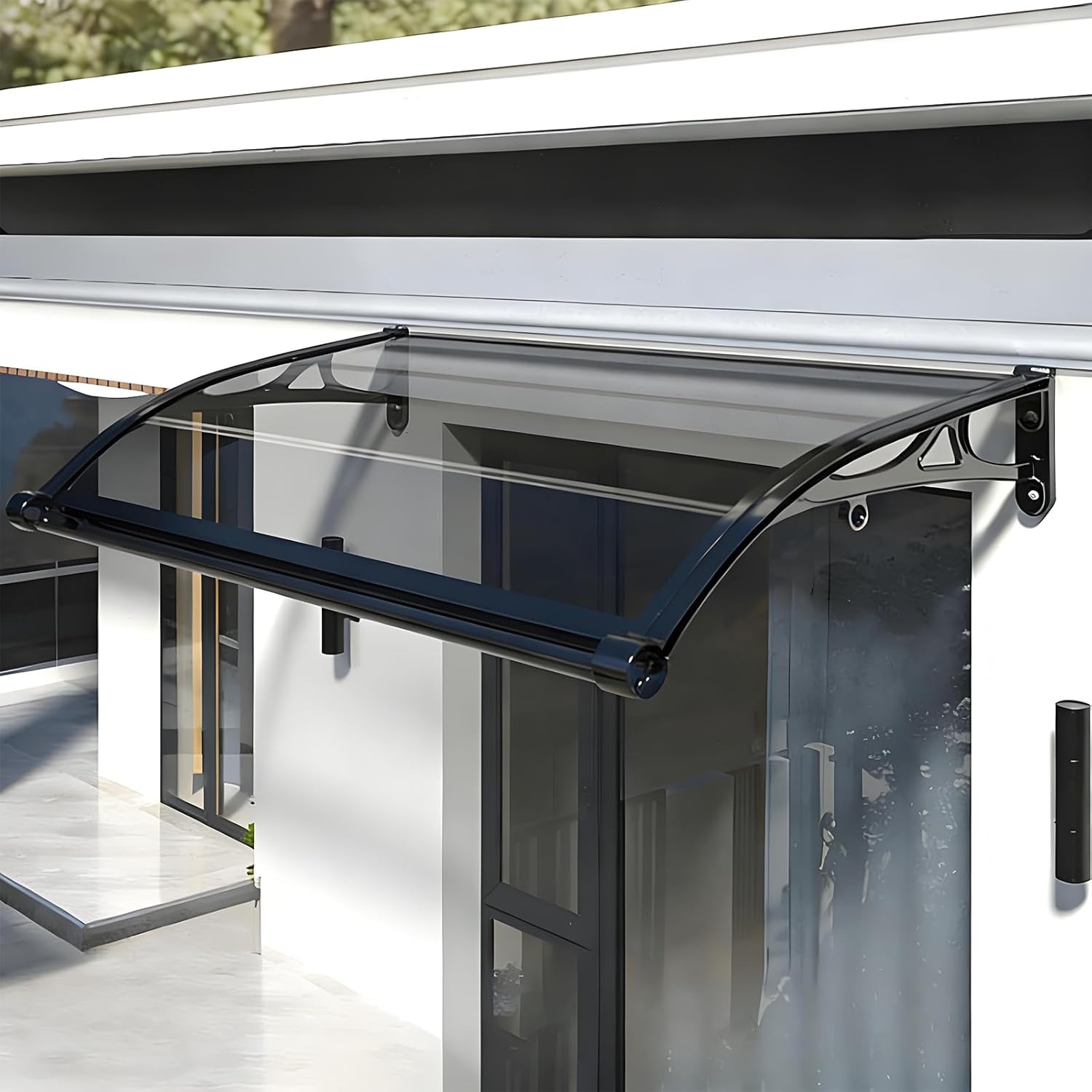 Gray Door Awning 24x24in, Polycarbonate, Weatherproof