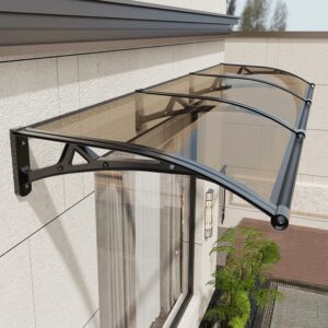Brown Door Awning 24x47in, UV & Rain Protection