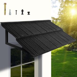 Kerty 52in Metal Awning, Fixed Exterior Door Cover