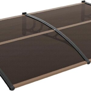VINGLI 40" x 80" Patio Door Awning – Brown & Black