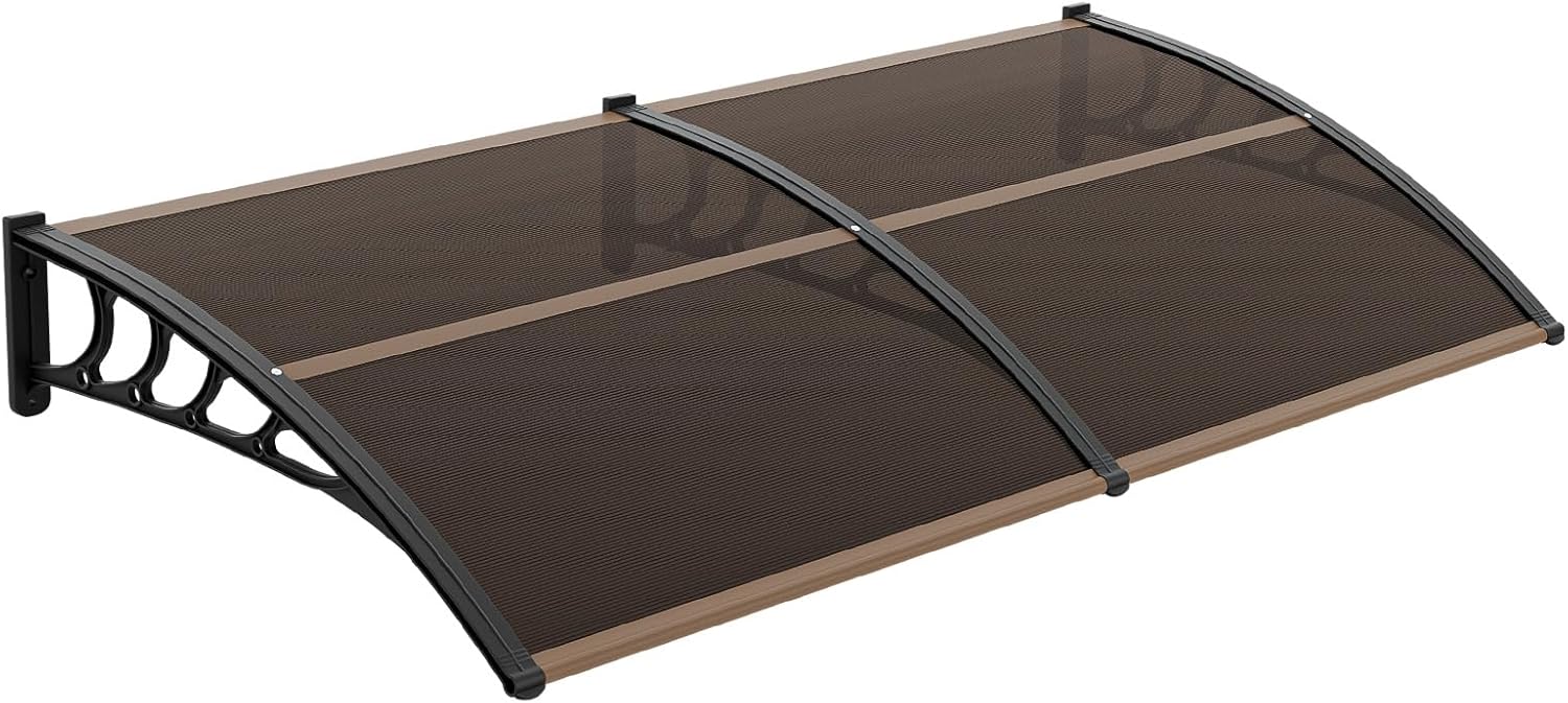 VINGLI 40" x 80" Patio Door Awning – Brown & Black