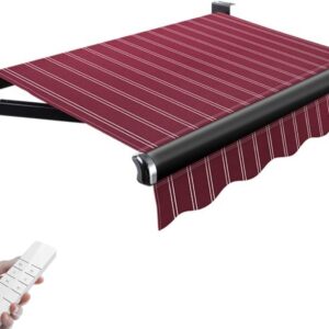 Electric Patio Awning 3x2m w/ Remote & Crank Handle