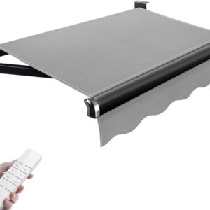 3x2.5m Electric Patio Awning – Remote & Crank Gray