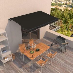 Retractable Patio Awning 400x350cm Anthracite