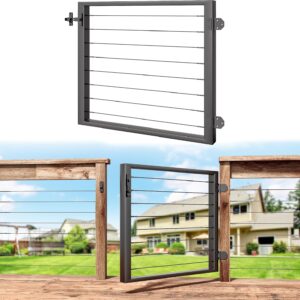 Black Stainless Steel Cable Railing Gate - Left Swing