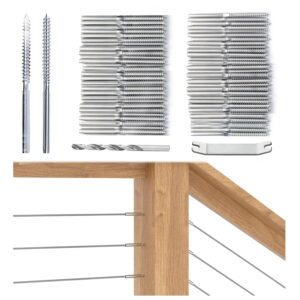 Muzata 100-Pack Stainless Steel Cable Rail Kit