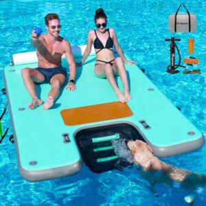 FBSPORT Inflatable Floating Dock with Ramp & Ladder