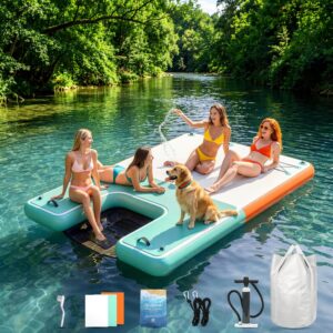 HeySplash 8x6ft Inflatable Floating Dock - Up to 6 People