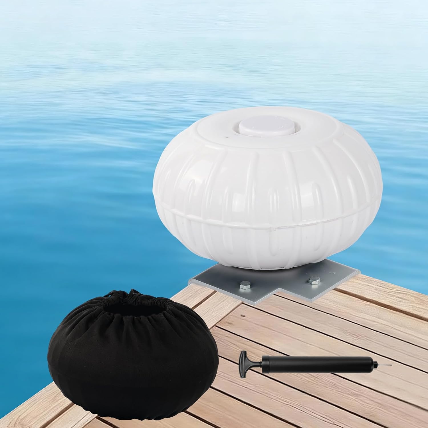 12" Dock Wheel Bumper for Pontoon Boats - White