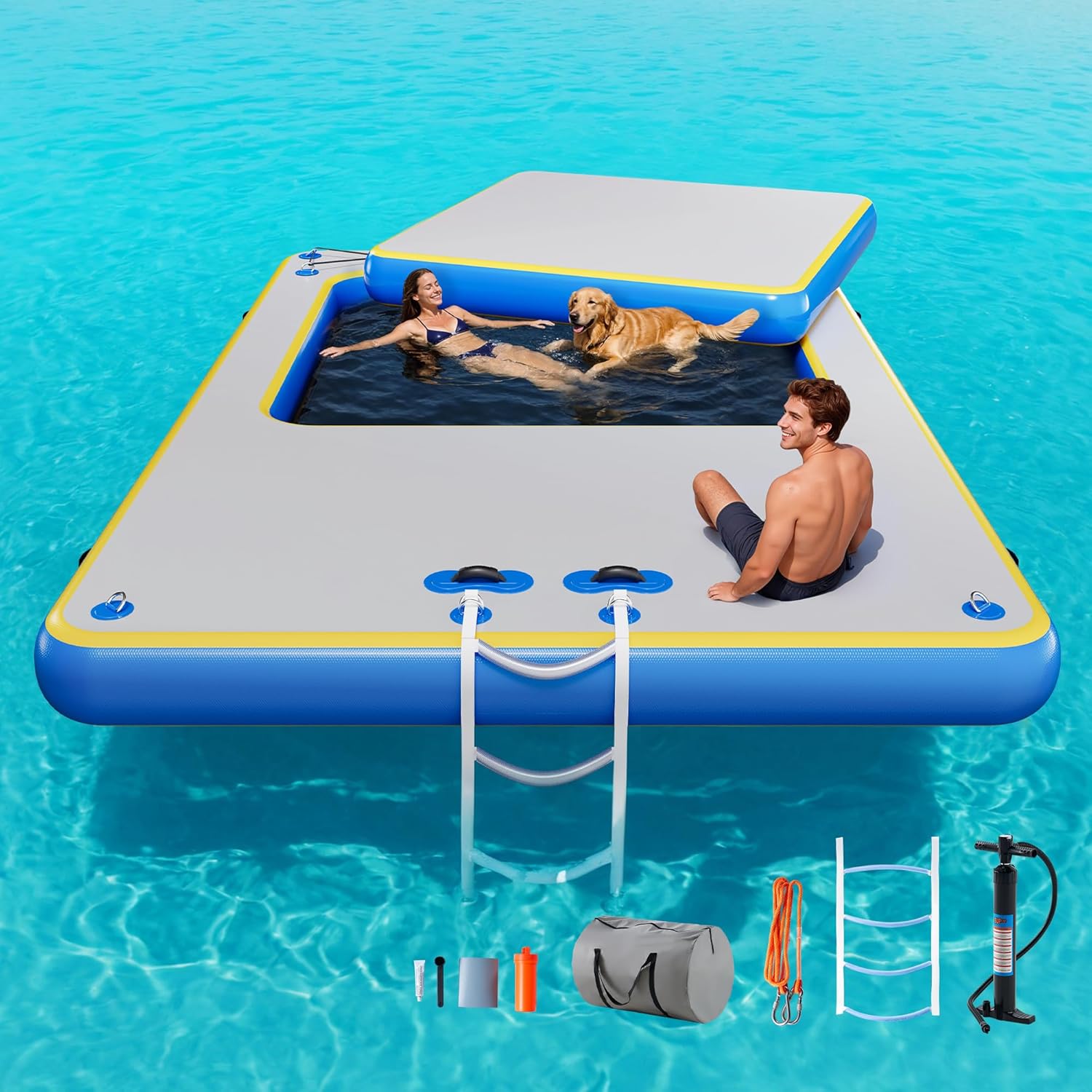 SPECRAFT Inflatable Floating Dock, Non-Slip Platform (6-12ft)
