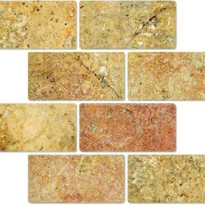 Scabos Travertine 3x6 Tumbled Brick Tile - 5 sq ft Box
