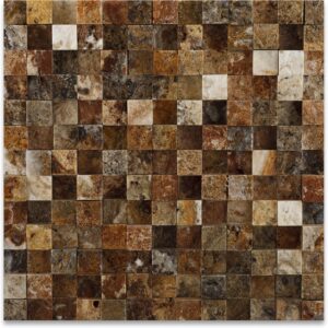 Scabos Travertine Mosaic Tile 1x1" Matte Finish