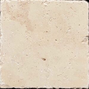 6x6 Light Travertine Tile - 4 Piece Set