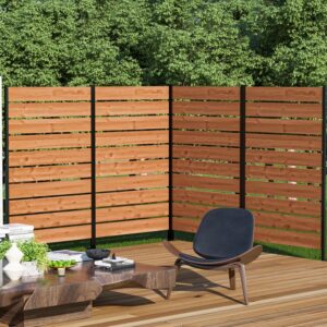Modern Shade Cedar Wood Privacy Fence (4 Panels) - 5' x 3'