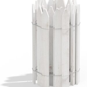 Greenes Fence Cedar Wood Garden Picket Fence, White, 16" x 8'