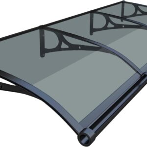 HIAPES Door Awning - UV/Rain/Snow Protection Polycarbonate Canopy
