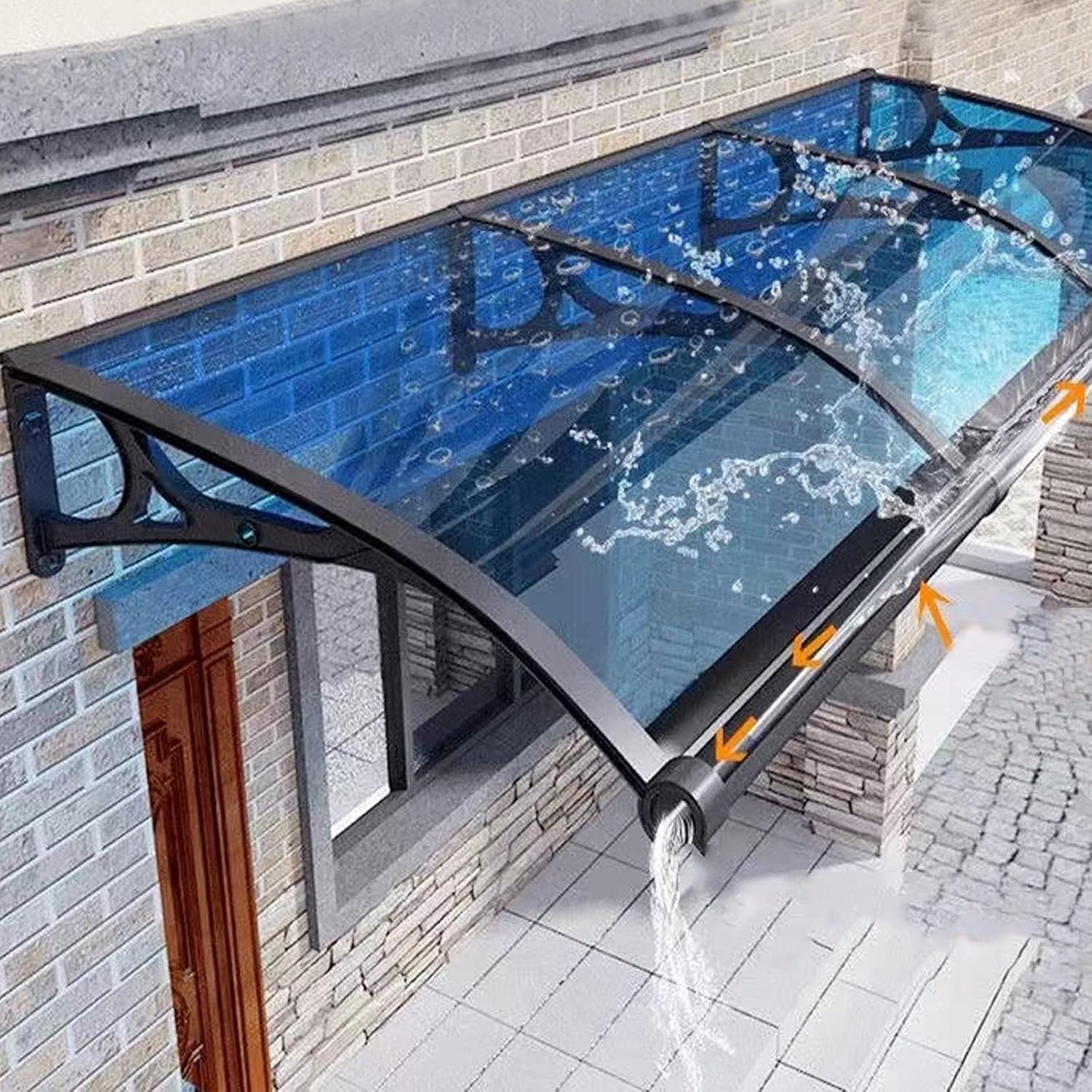 Black Outdoor Patio Awning Canopy 32x47 Inch