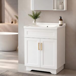 Smhxo 24" White Bathroom Vanity w/ Ceramic Sink