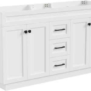 60" White Freestanding Bathroom Vanity Cabinet Only