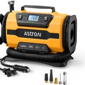 AstroAI 150PSI Portable Tire Inflator, 12V/110V AC/DC Pump