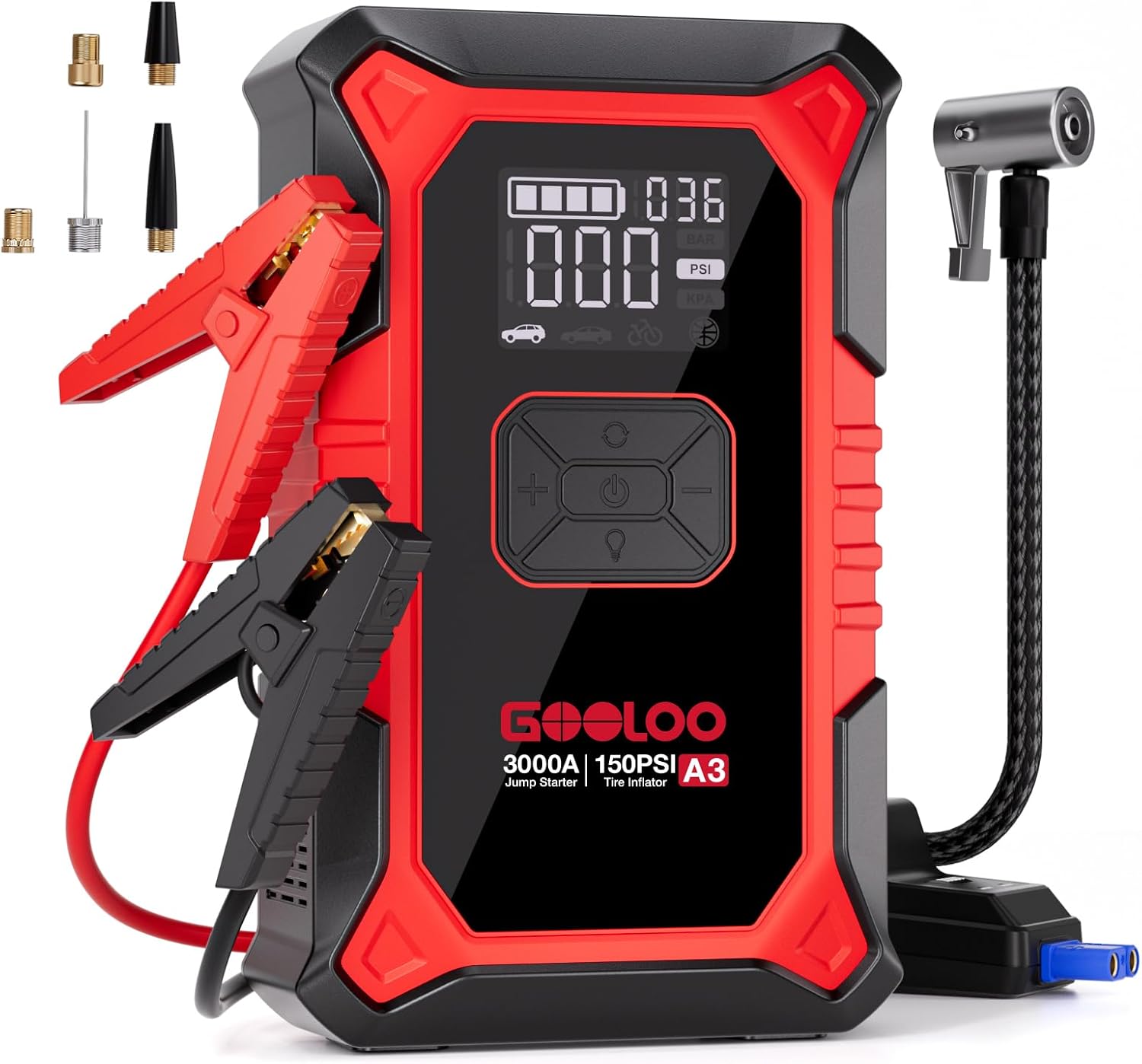 GOOLOO A3 3000A Jump Starter with Air Compressor