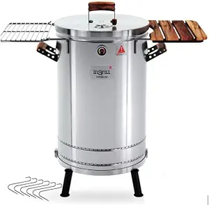 InGrill Premium Large Stainless Steel Charcoal Smoker Grill Set
