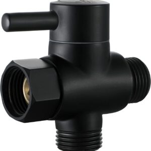Matte Black Brass Shower Diverter Valve, 3-Way Universal Fit
