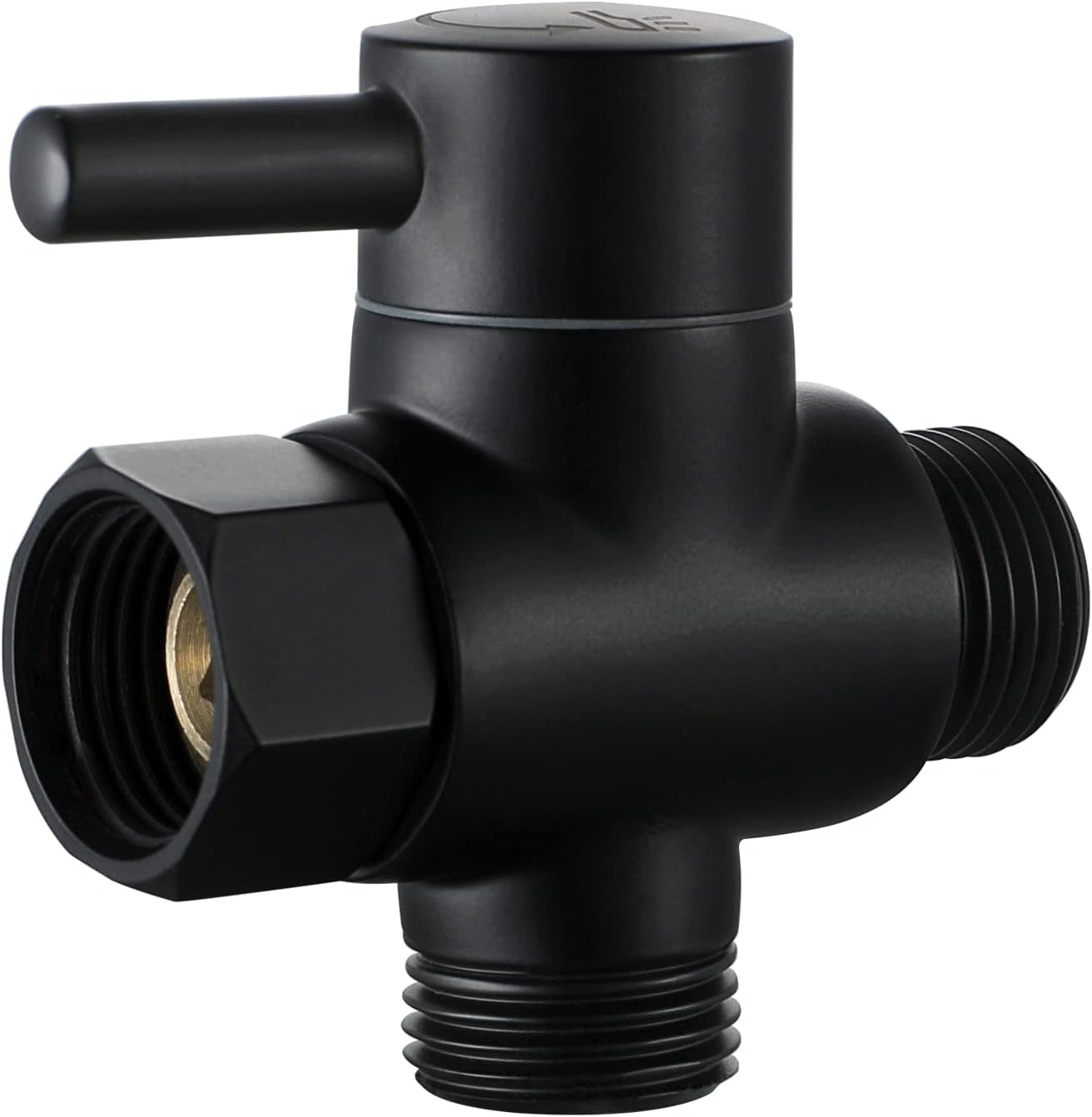 Matte Black Brass Shower Diverter Valve, 3-Way Universal Fit
