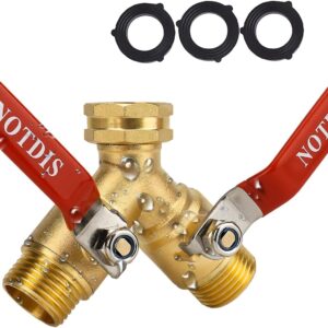 Heavy-Duty Brass Garden Hose Splitter 2-Way
