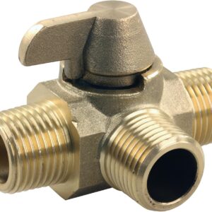 JR Products 3-Way Brass Diverter Valve, 1/2" MPT