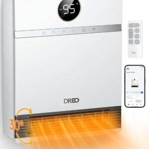 DREO Smart Wall Heater, 1500W PTC Heater with Remote & Alexa