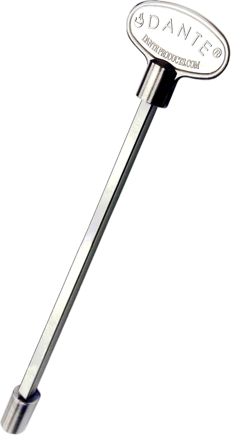 Dante Universal Gas Valve Key, 12in, Chrome