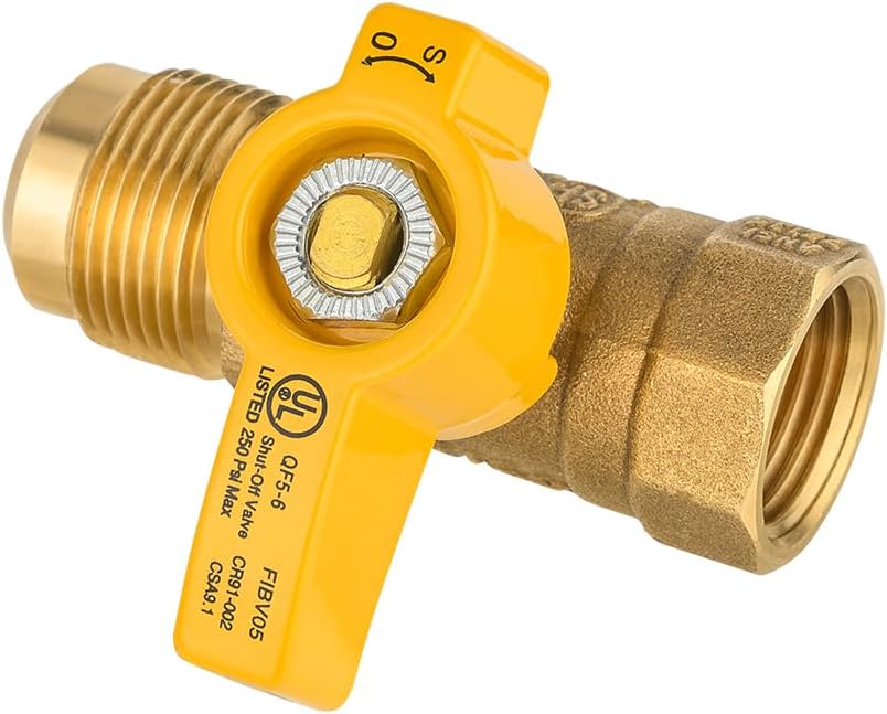 EFIELD 1/2" Gas Ball Valve, Brass, CSA/UL Approved