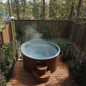 SaunaLife S4N Wood-Fired Hot Tub, Natural, 6 Person