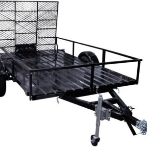 DK2 6x10ft Trailer - Single Axle, Black, Open Rail