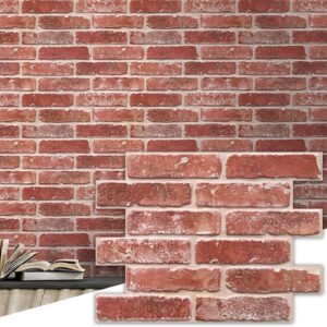 Commomy 3D Faux Brick Wall Panels, Peel & Stick PVC Tiles
