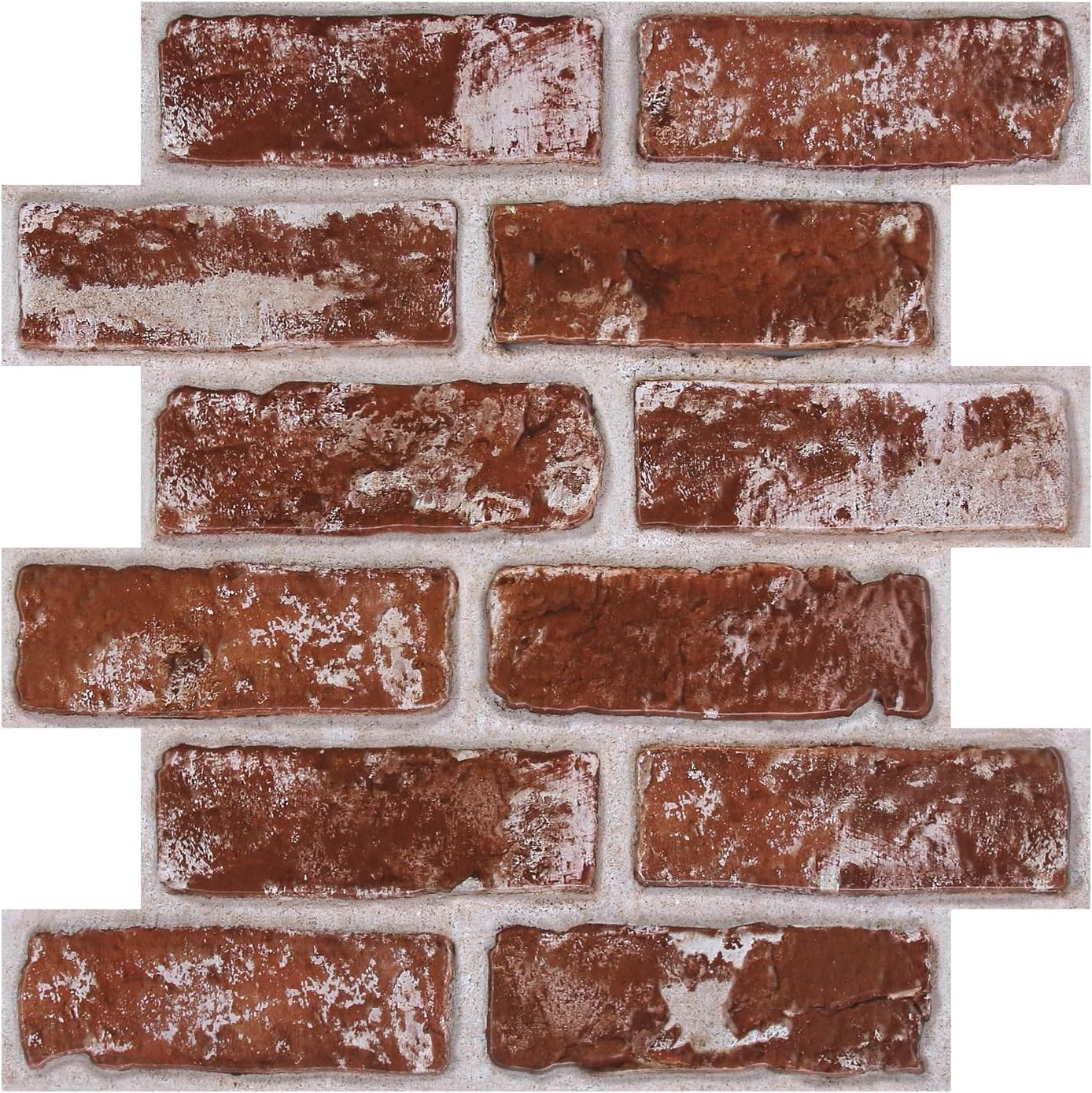 3D Peel & Stick Brick Wall Panels, 10-Pack (11.8")