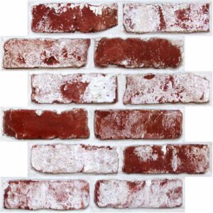 SMOOSTIKC 10-Pack Faux Brick Wall Panels, Red