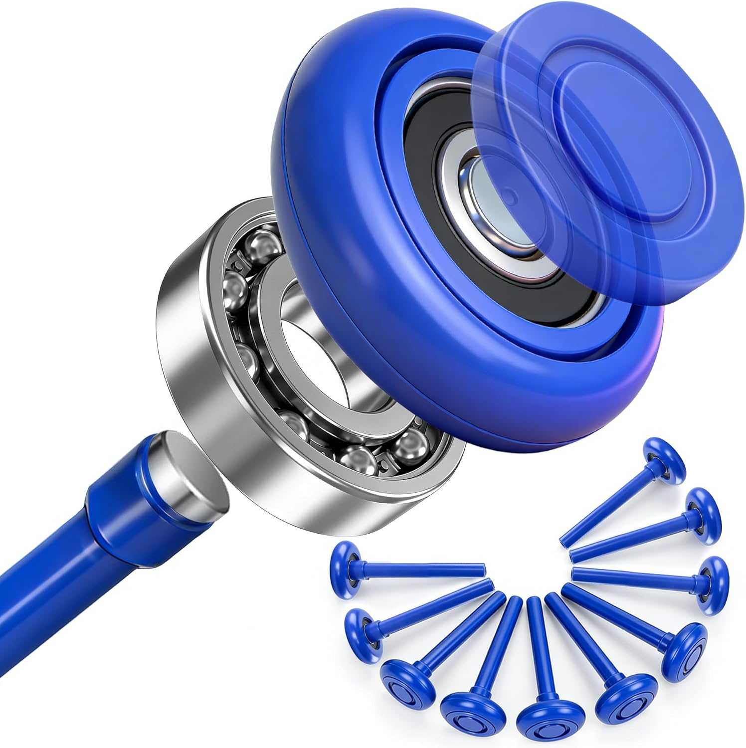 2" Garage Door Rollers - 10-Pack Nylon Wheels & Bearings Kit
