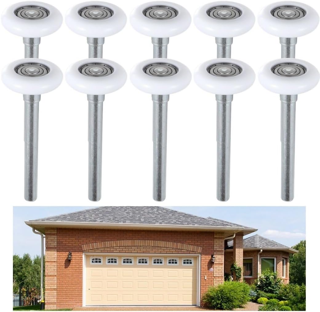 Homaisson 10-Pc Quiet Garage Door Rollers, 1.8" Nylon Wheels