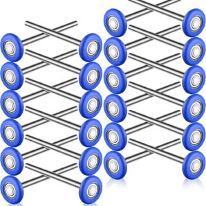 Treela 24-Pc Blue Garage Door Rollers Kit, 1.8” Nylon, 7" Stem