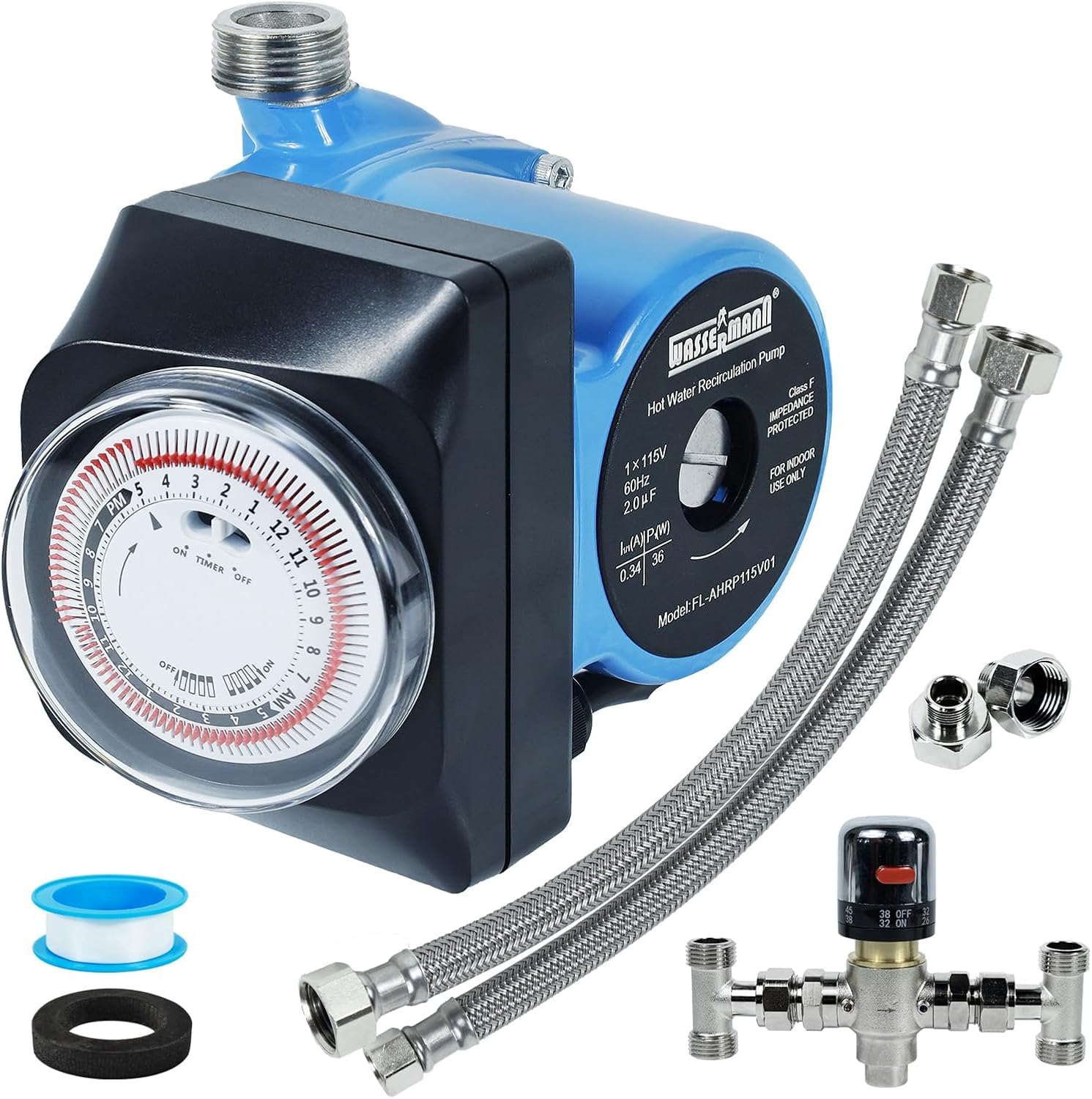 Wassermann Hot Water Recirc Pump Kit, Tank Heater Ready